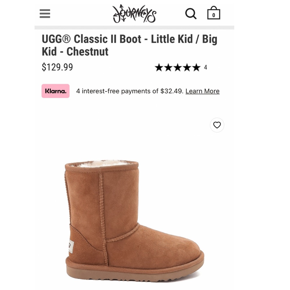 Brand New with Box’s UGGS size 5 kids but fits woman’s size 7 or 7.5!